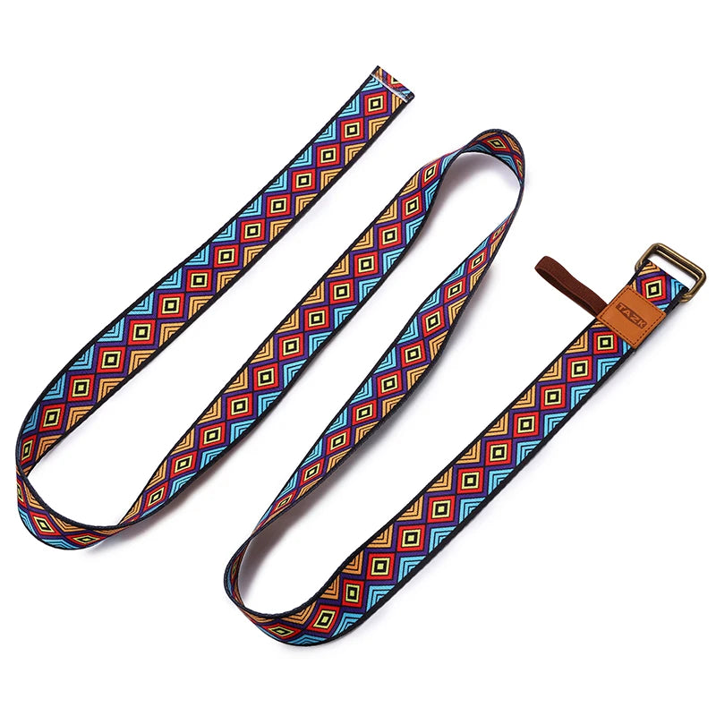 Brightly Patterned Yoga Strap