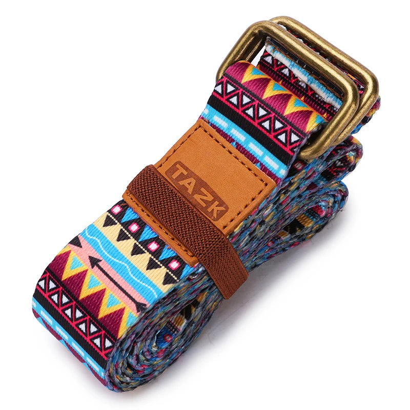 Brightly Patterned Yoga Strap