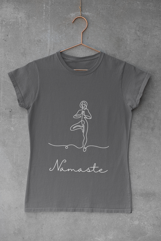 Tree Pose Line Art Yoga T-Shirt