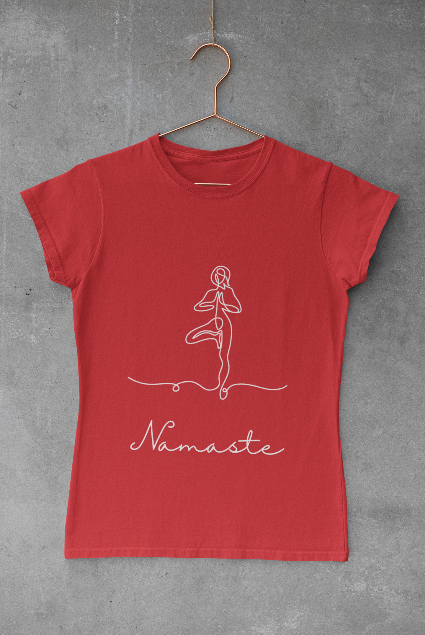 Tree Pose Line Art Yoga T-Shirt