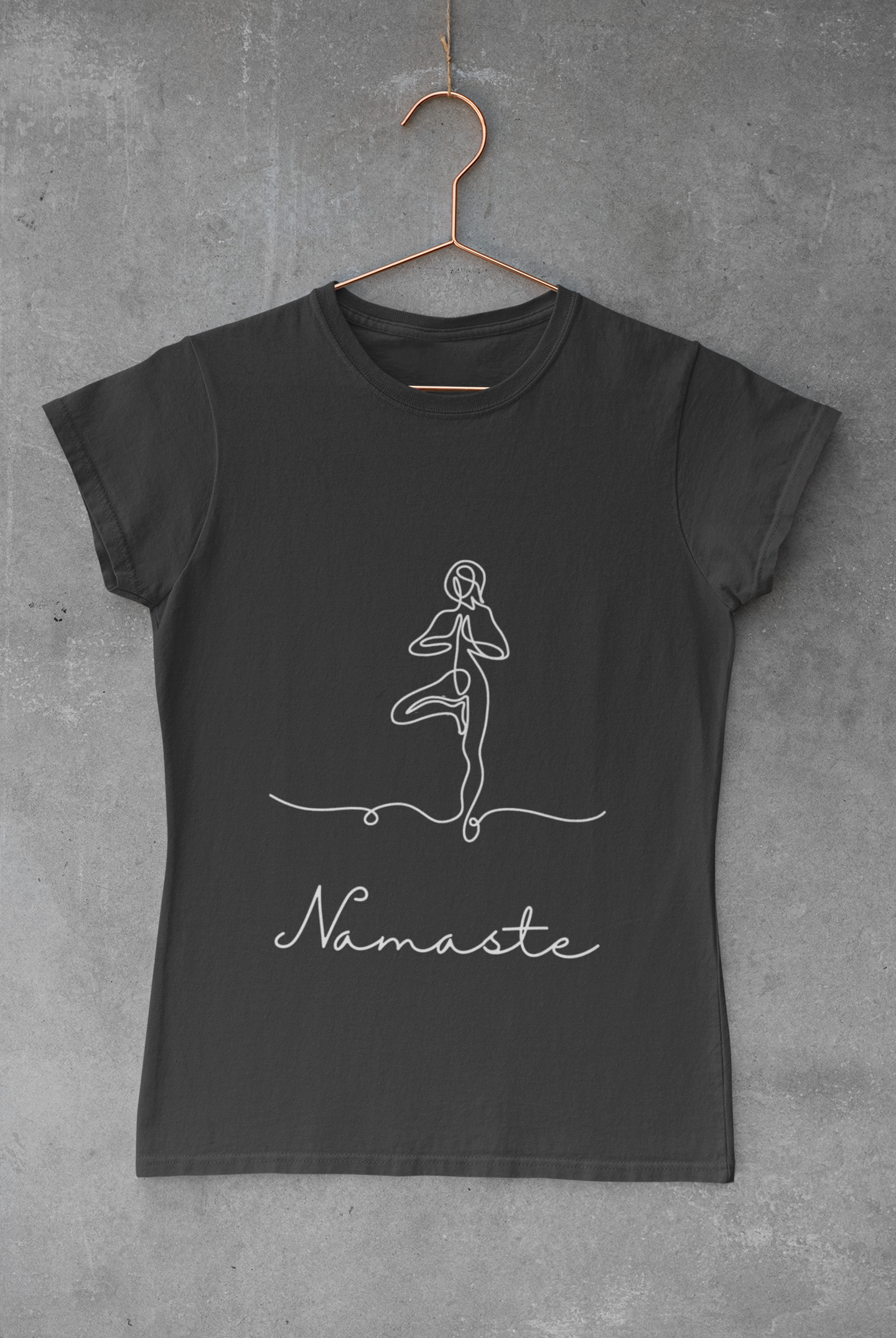 Tree Pose Line Art Yoga T-Shirt